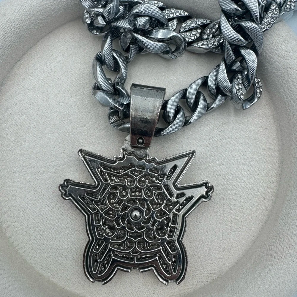 Pokemon Iced Out‎ Gengar Pendant Necklace with Diamond Cuban Chain HIGH QUALITY